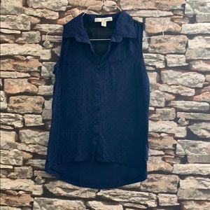 French Laundry High Low Petite Button Down Tunic